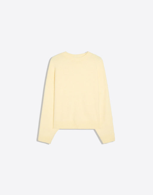 Bershka maglione squadrato girocollo giallo, 5 di 5