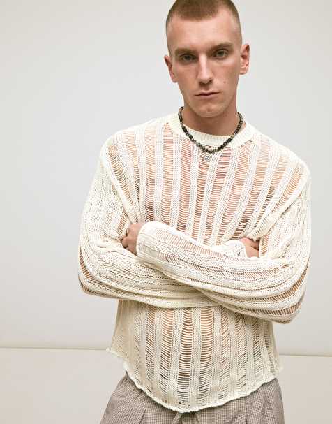Bershka - Maglione traforato bianco - view 1
