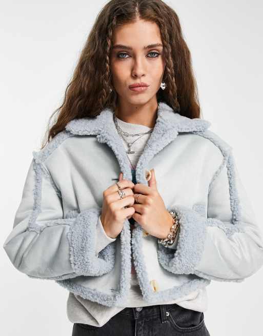 manteau bleu bershka