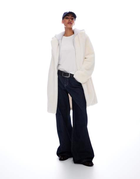 Bershka - Manteau en fausse fourrure - Écru - view 1