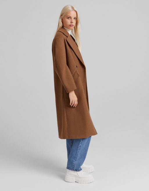 manteau long bershka femme