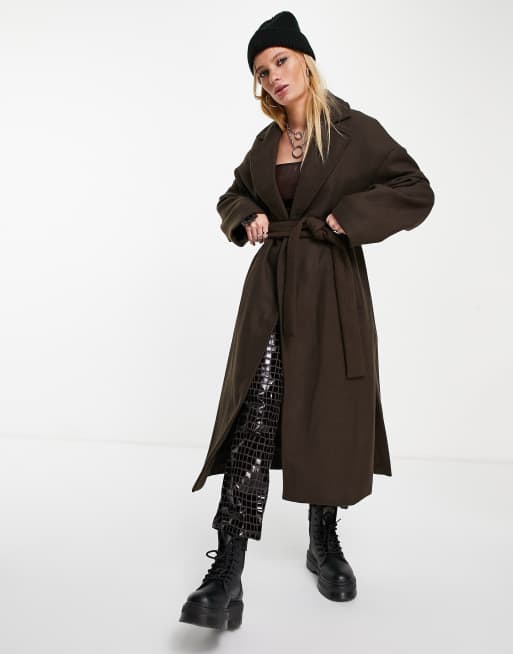 manteau long chocolat