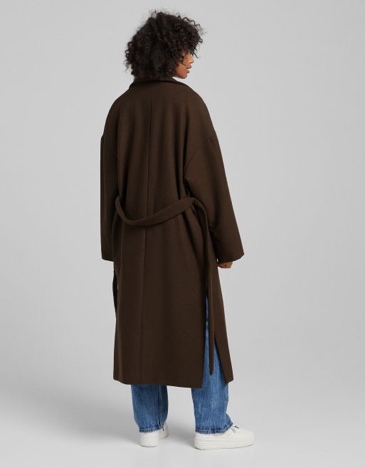 manteau long chocolat