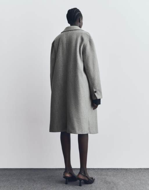 Bershka - Manteau long doux - Gris clair, 2 de 5