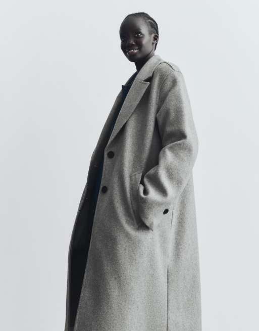 Bershka - Manteau long doux - Gris clair, 3 de 5