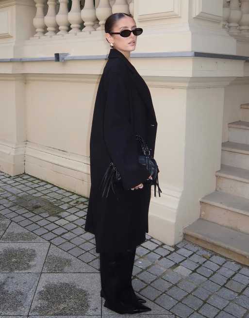 Bershka - Manteau long doux - Noir, 2 de 6
