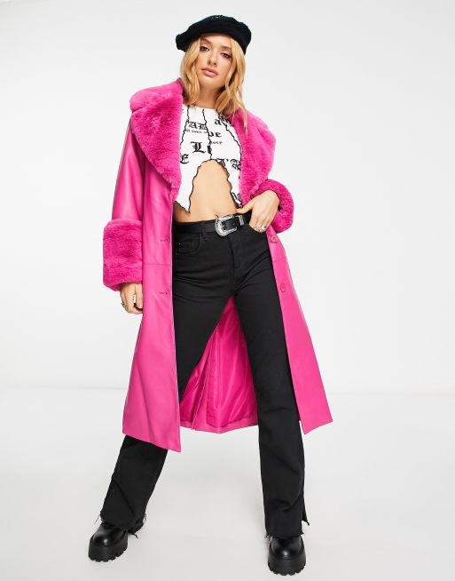 manteau bershka rose