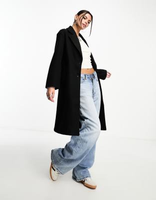 Bershka oversized tailored coat in black - ASOS Price Checker