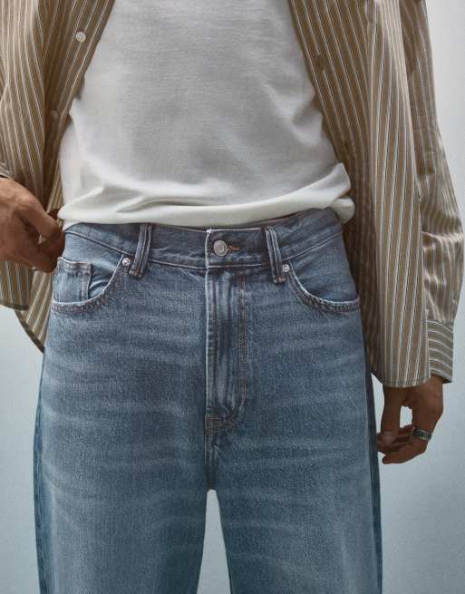 Bershka – Marinblå, baggy jeans, 4 av 5