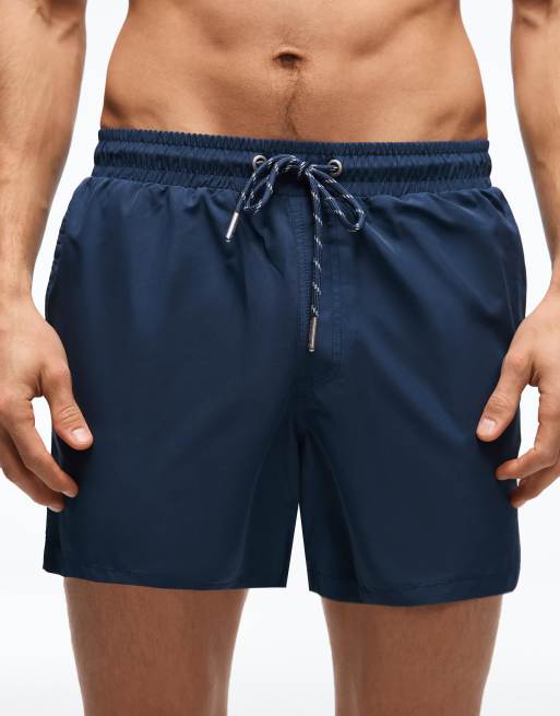 Bershka - Marineblå mellemlange basis-badeshorts, 3 af 4