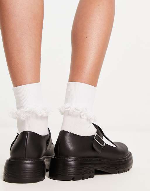Bershka - Mary Jane schoenen met plateauzool in zwart, 2 van 4