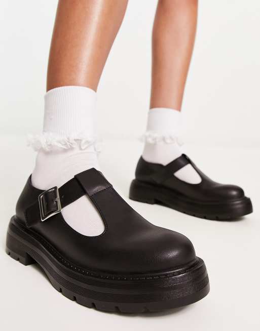 Bershka - Mary Jane schoenen met plateauzool in zwart, 4 van 4