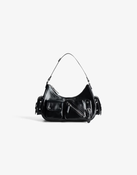 Bershka Maxi multipocket bag in black - view 1