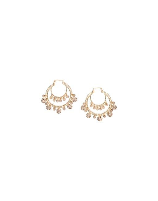 Bershka Medallion earrings in gold, 4 of 4