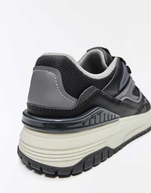 Bershka mehrteilige Chunky-Sneaker in Schwarz, 6 von 6