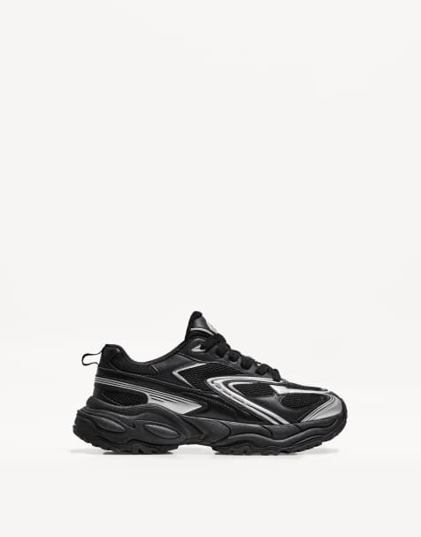 Bershka – Mehrteilige Sneaker in Schwarz - view 1