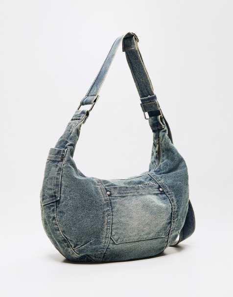 Bershka – Mellanblå axelväska i denim - view 1