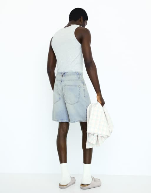 Bershka – Mellanblå jeansshorts, 3 av 3