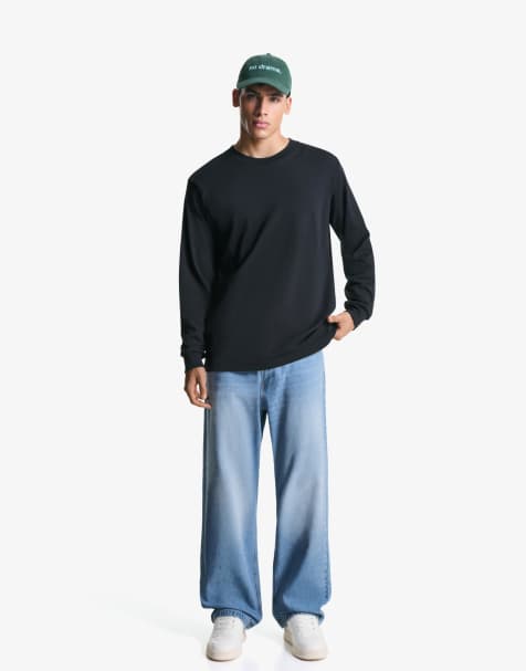 Bershka - Mellemblå baggy jeans - view 1