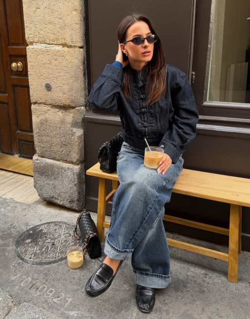 Bershka - Mellemblå ballonjeans med spænde bagpå, 2 af 6