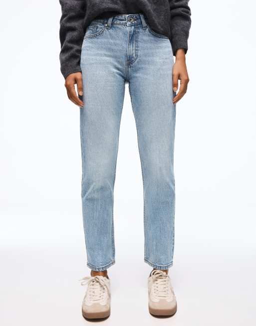 Bershka - Mellemblå jeans i mom-pasform, 2 af 5