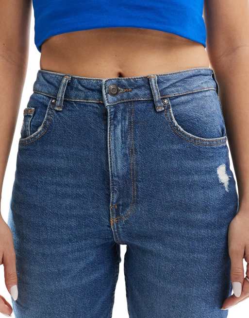 Bershka - Mellemblå mom-jeans i comfort fit, 5 af 5