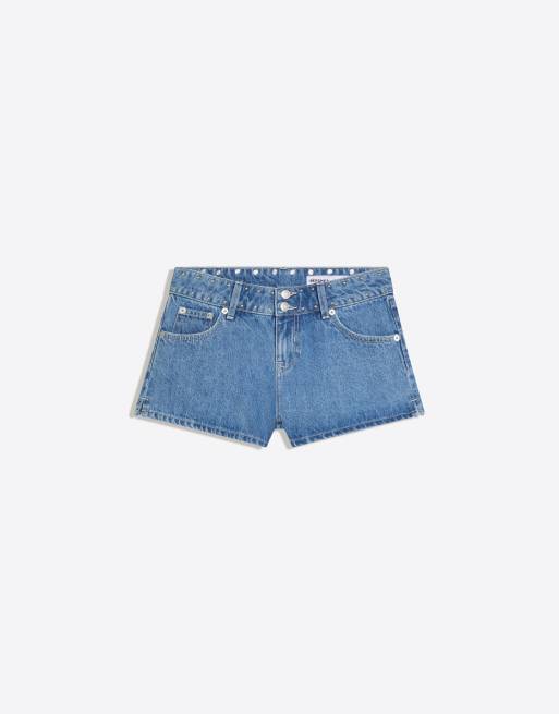 Bershka - Mellemblå shorts i denim, 4 af 4