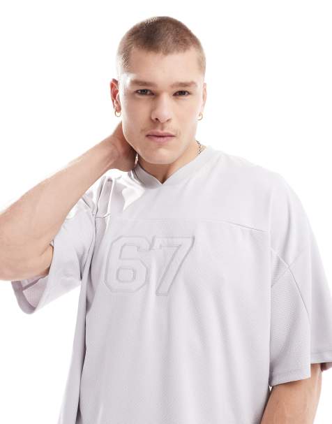 Bershka mesh pannelled t-shirt in grey - view 1