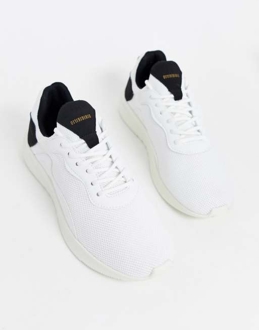 Bershka mesh runner sneaker in white with contrast detailing ASOS