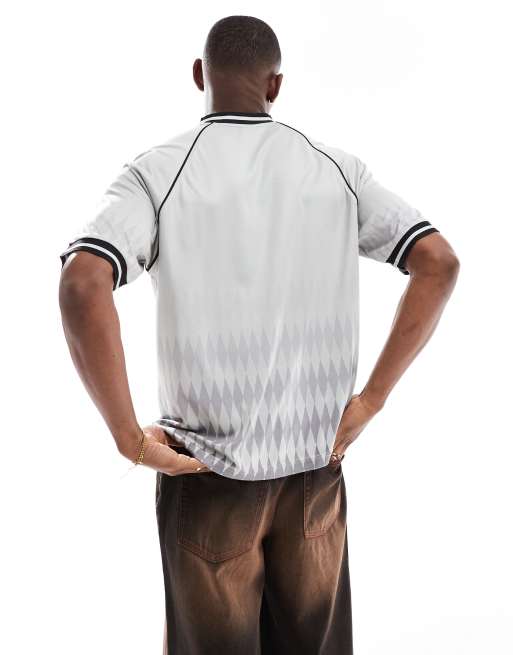 Bershka mesh soccer jersey in gray | ASOS