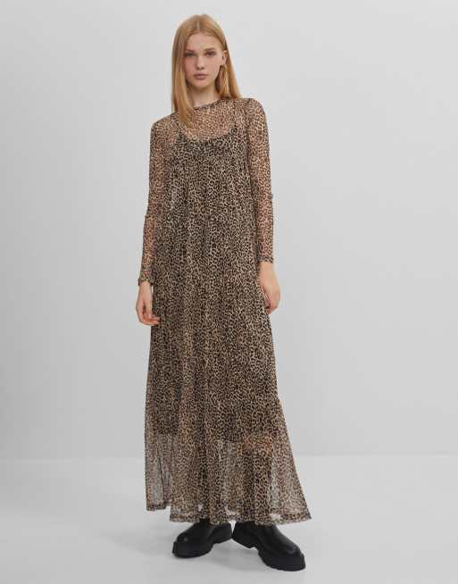 Bershka 2025 leopard dress