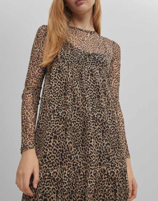 Bershka leopard 2025 print dress