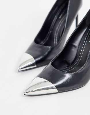 asos black court shoes