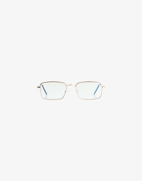 Bershka – Metallic-Sonnenbrille in Schwarz - view 1