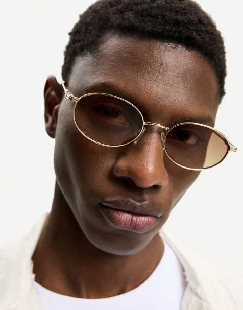 Bershka metallic sunglasses in beige - view 1