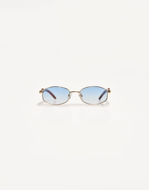 Bershka metallic sunglasses in black - view 1