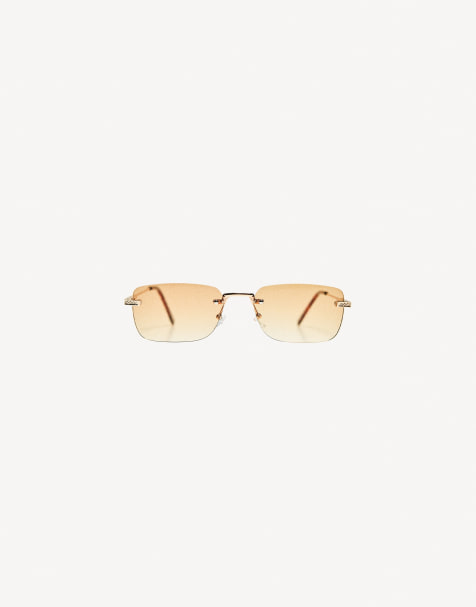 Bershka metallic sunglasses in brown - view 1