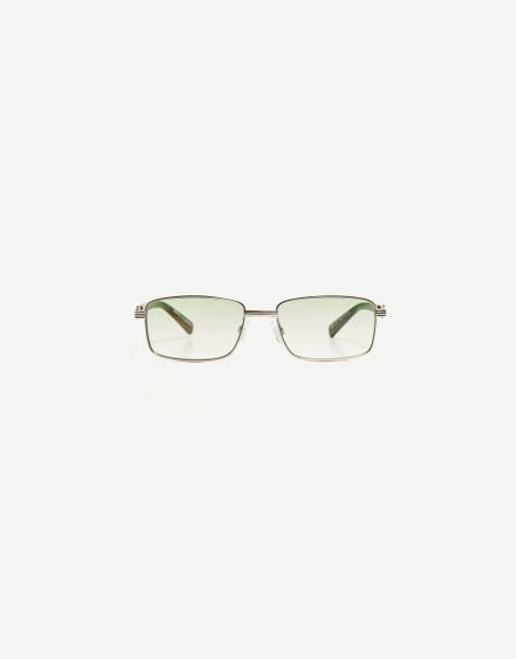 Bershka metallic sunglasses in green - view 1