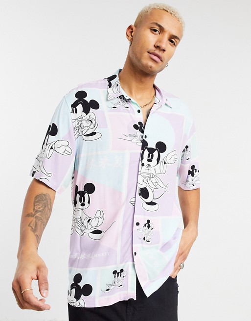 Bershka Mickey Mouse shirt in purple