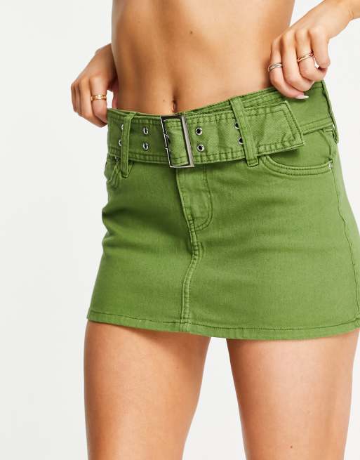 Green mini skirt 90s sale