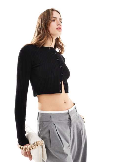 トップス ENFOLD MICRO-MINI CARDIGAN Bershka micro cardigan in black | ASOS
