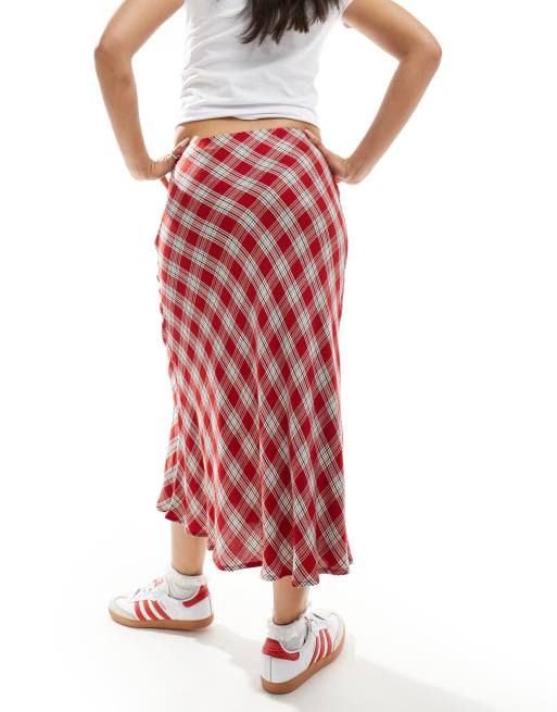 Checkered midi skirt hot sale