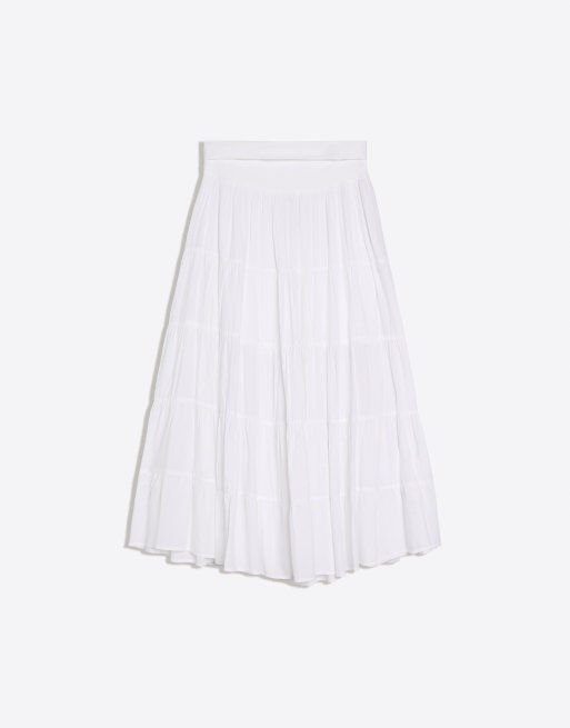 Bershka - Midirok met omgeslagen taille in wit, 4 van 4