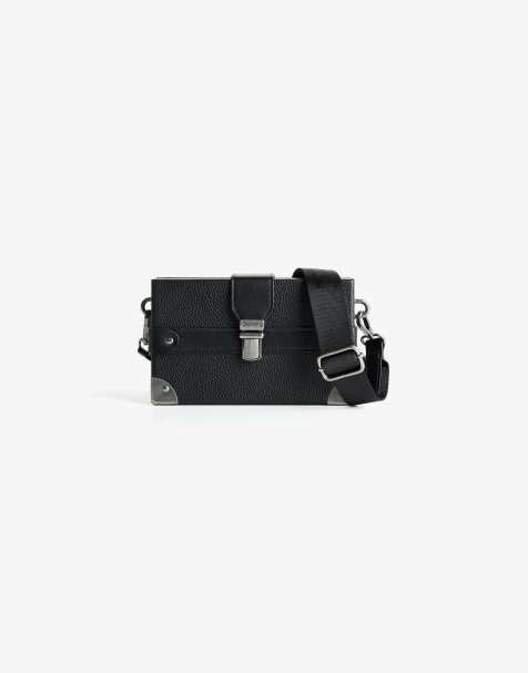 Bershka – Minaudière – Svarta, styv axelremsväska - view 1