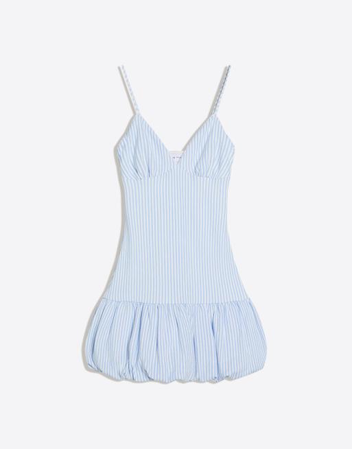 Bershka - Mini ballonjurk in denim blauw, 2 van 2