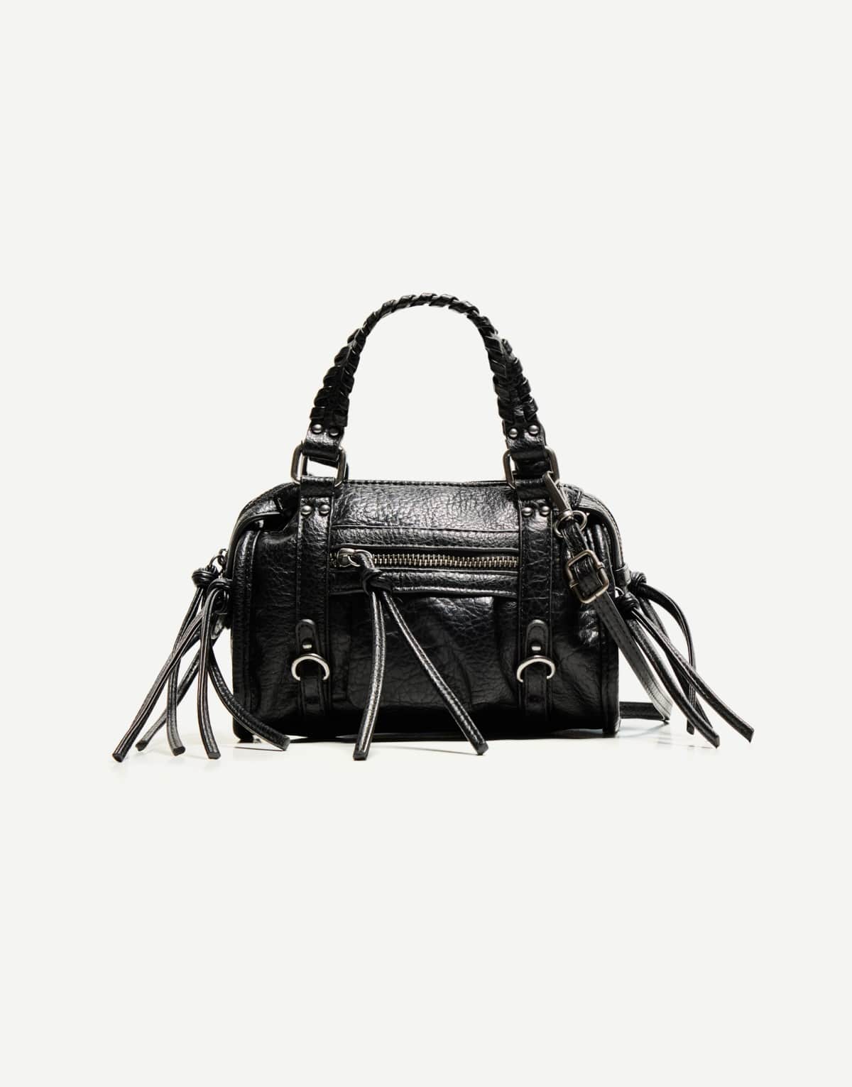 Bershka Mini bowling bag in black