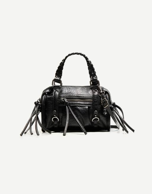Bershka Mini bowling bag in black, 5 of 5