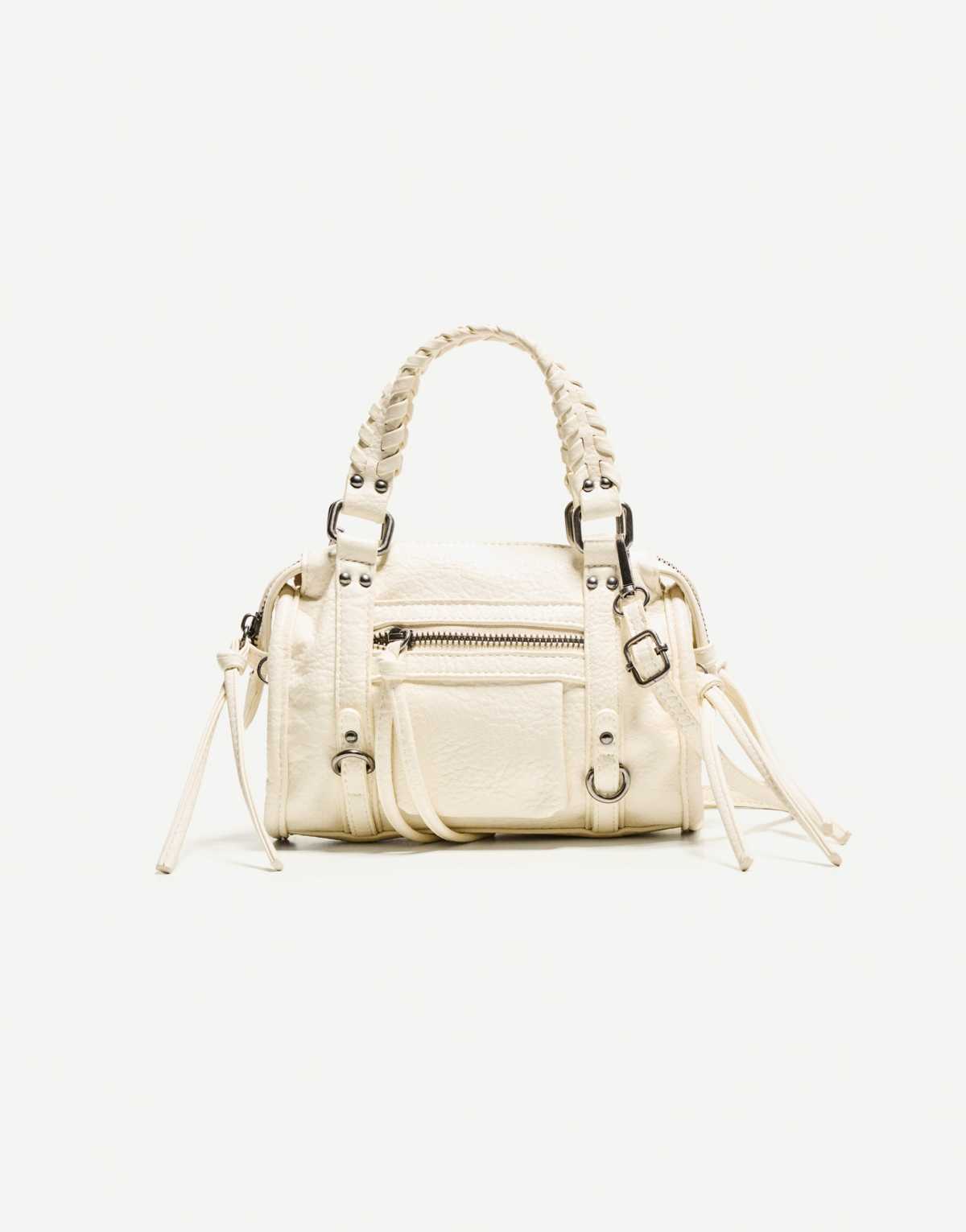 Bershka Mini bowling bag in white