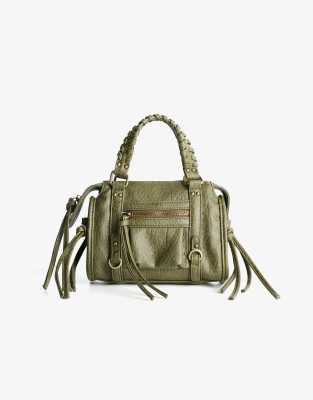 Bershka - Mini-Bowlingtasche in Khaki-Grün