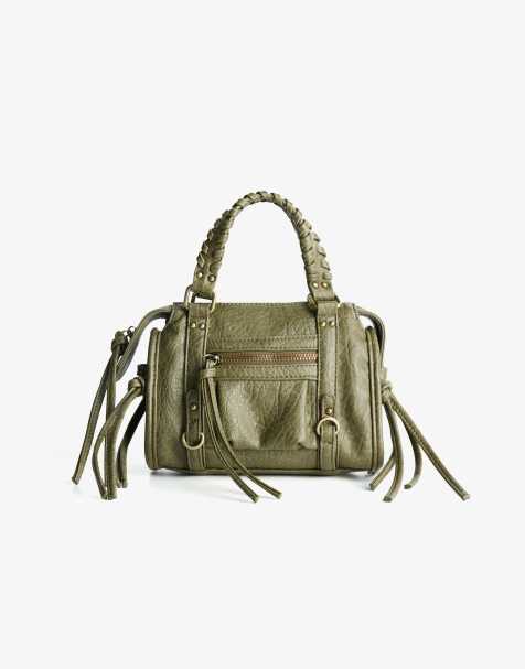 Bershka – Mini-Bowlingtasche in Khaki - view 1